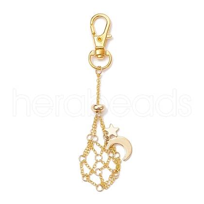 Moon Alloy Swivel Lobster Claw Clasps & Brass Cable Chains AJEW-JB01336-02-1