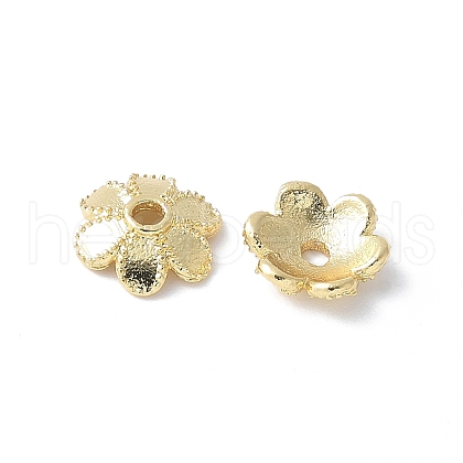 Flower Brass Bead Caps KK-F892-34G-05-1