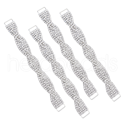 SUPERFINDINGS 4Pcs Alloy Crystal Rhinestone Connector Charms KK-FH0007-46-1