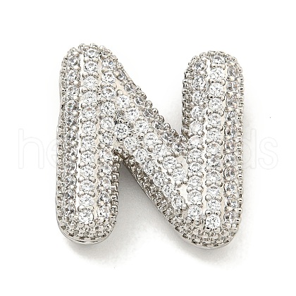 Platinum Plated Brass Micro Pave Cubic Zirconia Pendants KK-L073-001P-N-1