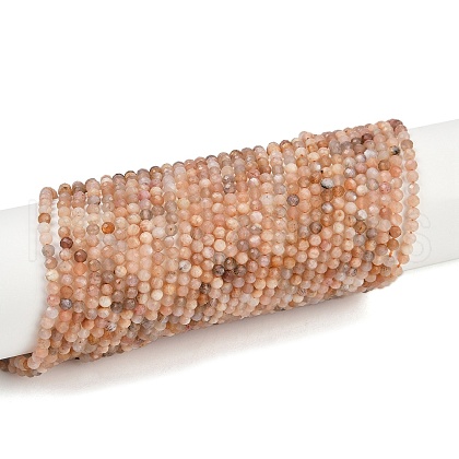 Natural Peach Moonstone Beads Strands G-J400-E16-02-3MM-A-1