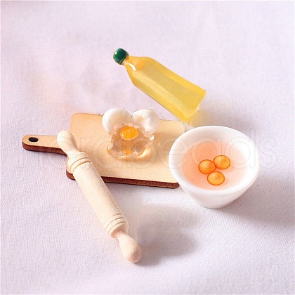 Dollhouse Miniature Kitchen Play Rolling Pin Egg Bowl Olive Oil Tool Model PW-WG68321-01-1