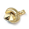 Real 18K Gold Plated Rack Plating Brass Micro Pave Clear Cubic Zirconia Pendants KK-C015-20G-11-3
