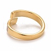 Clear Cubic Zirconia Open Cuff Ring with Rectangle Shell RJEW-F122-02B-4