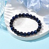 Natural Lapis Lazuli Beaded Stretch Bracelets for Women Men BJEW-JB11098-2