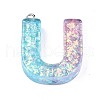 Transparent Epoxy Resin Pendants CRES-S364-002U-2