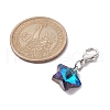 Electroplate Glass Star Pendant Decoration HJEW-JM01583-02-4