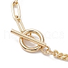 Electroplated Hexagon Prism Natural Quartz Link Bracelets BJEW-JB10753-02-4
