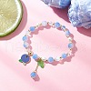 Synthetic Moonstone & Glass Round Beaded Stretch Bracelets BJEW-JB11858-02-1