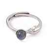 Dolphin Natural Labradorite Adjustable Rings RJEW-G273-12P-01-2