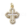 Brass Micro Pave Clear Cubic Zirconia Pendants KK-V010-10G-01-1