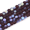 Frosted Transparent Glass Beads Strands GLAA-T032-T4mm-MBB19-1