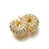 Brass Micro Pave Cubic Zirconia Letter Links KK-I717-04S-2