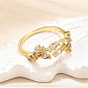 Brass Micro Pave Clear Cubic Zirconia Cuff Rings for Women RJEW-H247-12G-2
