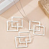 Rhombus Alloy Pendant Necklace & Stud Earring Sets FS-WG63DA9-01-3