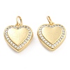Brass Pave Clear Cubic Zirconia Pendants KK-U009-11D-G-1