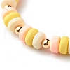 Handmade Polymer Clay Beads  Stretch Bracelets BJEW-JB06562-02-5