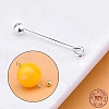 Rack Plating 925 Sterling Silver Screw On Eye Ball Pins STER-L044-02B-S-4