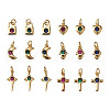 Brass Micro Pave Cubic Zirconia Charms ZIRC-TA0001-15G-11