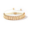 Elegant Bohemian Style Brass Micro Pave Clear Cubic Zirconia Braided Bead Bracelets for Women ZU5432-1-1