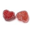 Drusy Heart Resin Rhinestone Beads RESI-C038-01G-2