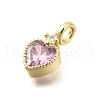 Brass Pave Cubic Zirconia Charms KK-Q097-03A-G-2