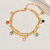 Brass Curb Chain Multi-strand Bracelets OM1329-4