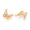 Brass Micro Pave Cubic Zirconia Charms KK-N262-112B-G-2