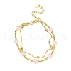 Natural Rose Quartz Bracelets BJEW-D330-01G-02-4