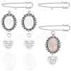 SUNNYCLUE 60Pcs 5 Styles Tibetan Style Alloy Pendants with Iron Brooch Findings TIBE-SC0009-45A-1