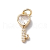 Brass Cubic Zirconia Pendants KK-E003-12G-1