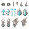  16Pcs 8 Styles Synthetic Turquoise Alloy Pendants FIND-TA0002-57-2