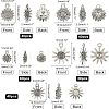 SUPERFINDINGS 210Pcs Tibetan Style Alloy Pendants TIBEP-FH0001-12-5