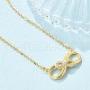 925 Sterling Silver Micro Pave Clear Micro Pave Cubic Zirconia Double Infinity Pendant Necklaces for Women NJEW-D315-03G-4