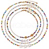 4Pcs 4 Style Natural Pearl & Glass Seed Beaded Necklaces Set with Evil Eye for Women NJEW-SW00013-1