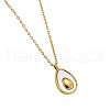 304 Stainless Steel Pave Natural White Shell Avocado Pendants Necklaces for Women FS-WGDDBAD-01-4