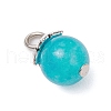 18Pcs 9 Colors Dyed Natural Yellow Jade & Malaysia Jade & Green Jade Round Charms PALLOY-JF03656-4