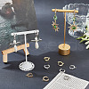 CREATCABIN 12Pcs 2 Colors Brass Huggie Hoop Earring Findings KK-CN0002-33-4