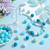 SOFPLATE 60Pcs 2 Styles Round Silicone Focal Beads with Fluorescence Acrylic Beads SIL-SP0001-01B-4