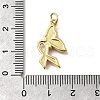 October Breast Cancer Pink Awareness Ribbon Brass Enamel Pendants KK-S517-04E-G-3