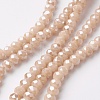 Electroplate Glass Beads Strands X-EGLA-F124-PL-A01-1