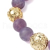 8.5mm Round Frosted Natural Amethyst Beaded Stretch Bracelets BJEW-JB10491-3