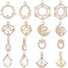  16Pcs 8 Style Rack Plating Brass Micro Pave Clear Cubic Zirconia Pendants KK-NB0001-72-1