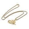 304 Stainless Steel Hollow Cut Cowboy Hat Pendant Necklaces NJEW-H065-30G-2
