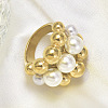 316L Surgical Stainless Steel with Shell Pearl Round Beaded Finger Rings for Women FS-WG2730F-03-1