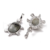 Natural Labradorite Tortoise Gemstone Pendants G-D648-10-RS-3