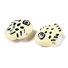 Handmade Printed Porcelain Beads Strand PORC-T133-02G-3