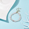 Natural Rose Quartz Chips & Pearl Beaded Slider Bracelet BJEW-JB08334-02-2