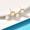Mother's Day Jewellery Natural Pearl Dangle Ear Studs EJEW-L099-07G-3