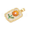Brass Enamel Pendants KK-U068-13D-02G-2